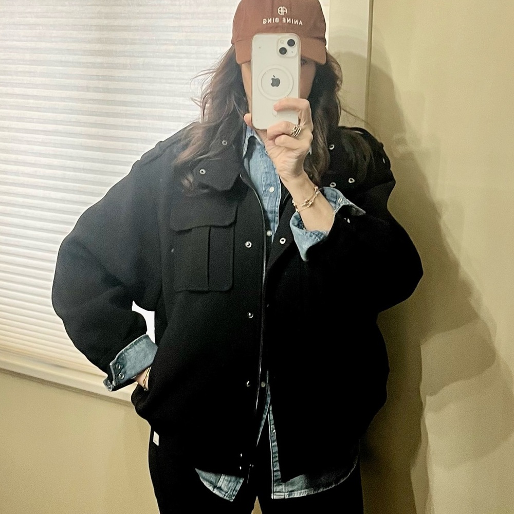 BA&SH Oversized Swing Crepe Jacket Size M Like New